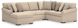 LadyMae sectional sofa in Twill Performance Fabric, front view