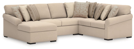 LadyMae sectional sofa in Twill Performance Fabric, front view