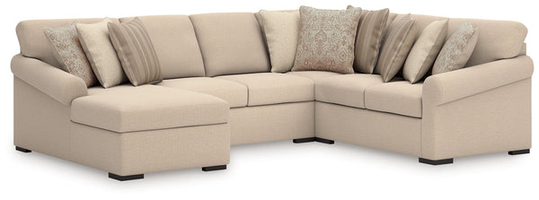 LadyMae sectional sofa in Twill Performance Fabric, front view