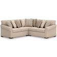 front view of LadyMae 3-piece sectional sofa in Twill fabric