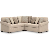 front view of LadyMae 3-piece sectional sofa in Twill fabric
