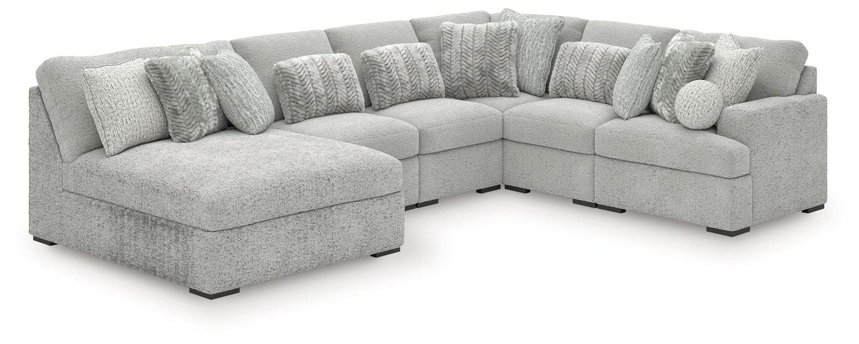 Main view of Cuddle Plush Arctic Chenille Velvet 6-Piece Sectional with Chaise