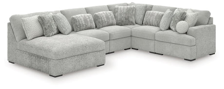Main view of Cuddle Plush Arctic Chenille Velvet 6-Piece Sectional with Chaise
