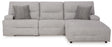 Acklen Place Pewter 3-Piece Power Reclining Sectional front view