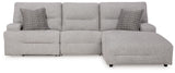 Acklen Place Pewter 3-Piece Power Reclining Sectional front view