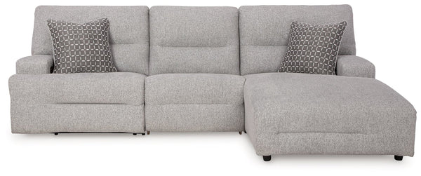 Acklen Place Pewter 3-Piece Power Reclining Sectional front view