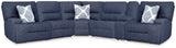 Acklen Place Navy 6-Piece Power Reclining Sectional front view