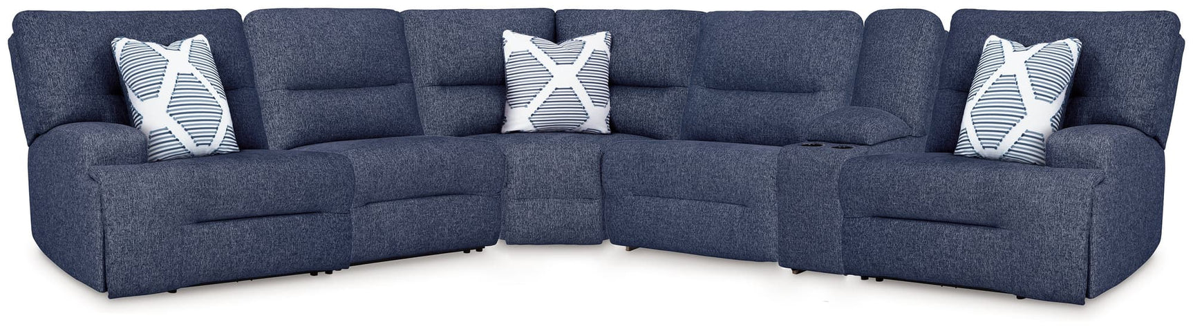 Acklen Place Navy 6-Piece Power Reclining Sectional front view
