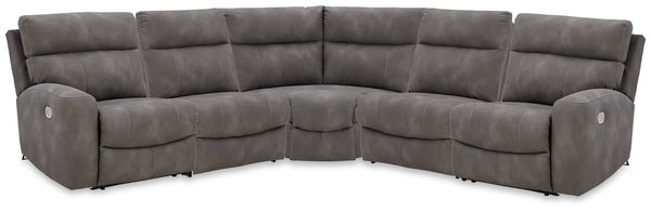 Next-Gen DuraPella 5-Piece Power Reclining Sectional sofa, front view