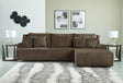Main view of Top Tier Chocolate Velvet 3-Piece Sectional Sofa with Chaise