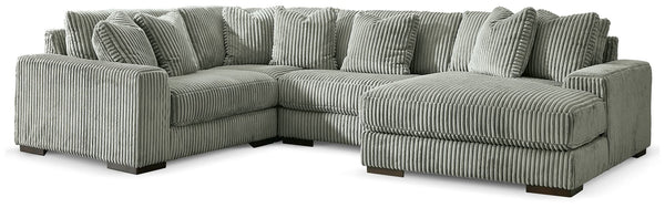 Lindyn Fog Velvet 4-Piece Sectional Sofa with Chaise main view