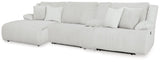 Top Tier Alloy Velvet 4-Piece Reclining Sectional with Chaise, front angle view in alloy velvet upholstery