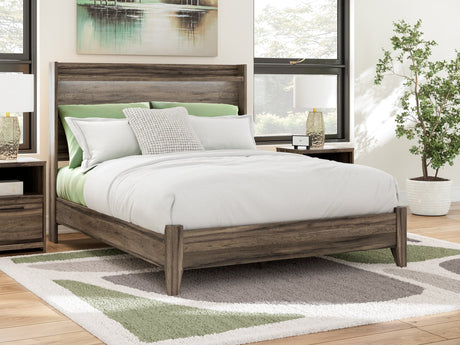 Elbrim Brown Queen Panel Bed front view