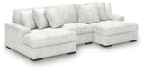 Front view of Stupendous Alloy Velvet 3-Piece Sectional Sofa with Double Chaise