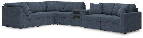 main view of Modmax Ink 7-piece sectional sofa with audio console