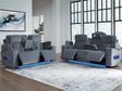 Studio Steel Cave Reclining Sofa and Loveseat front view