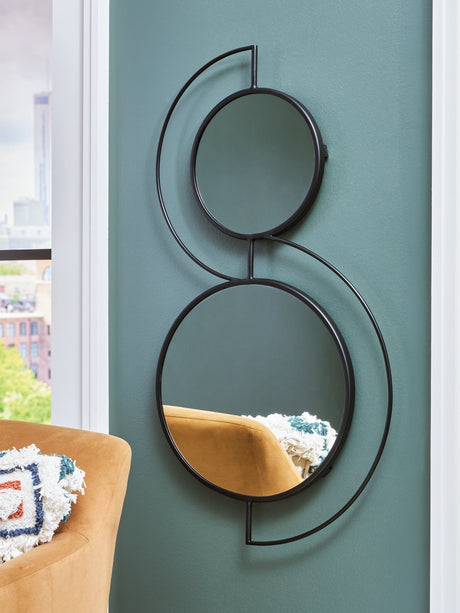 Shayham Black Metal Accent Mirror front view
