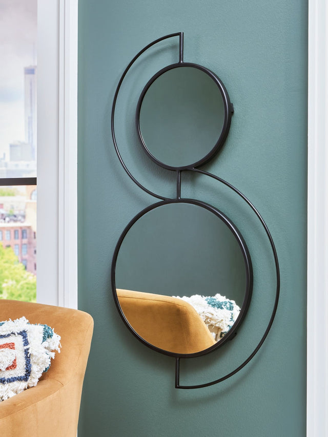 Shayham Black Metal Accent Mirror front view