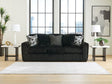 Midnight-Madness Onyx Velvet Sofa, main front view