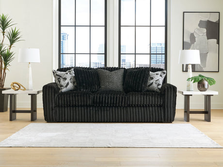 Midnight-Madness Onyx Velvet Sofa, main front view