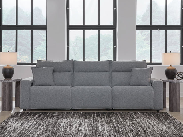 Modmax Salt and Pepper 3-Piece Power Reclining Sectional front view