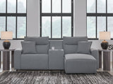 Modmax Salt and Pepper 3-Piece Power Reclining Sectional with Chaise front view