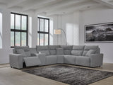Modmax Salt and Pepper 6-Piece Power Reclining Sectional with Console, front angle