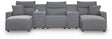 Modmax salt and pepper 5-piece power reclining sectional with chaise - front view
