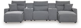 Modmax salt and pepper 5-piece power reclining sectional with chaise - front view