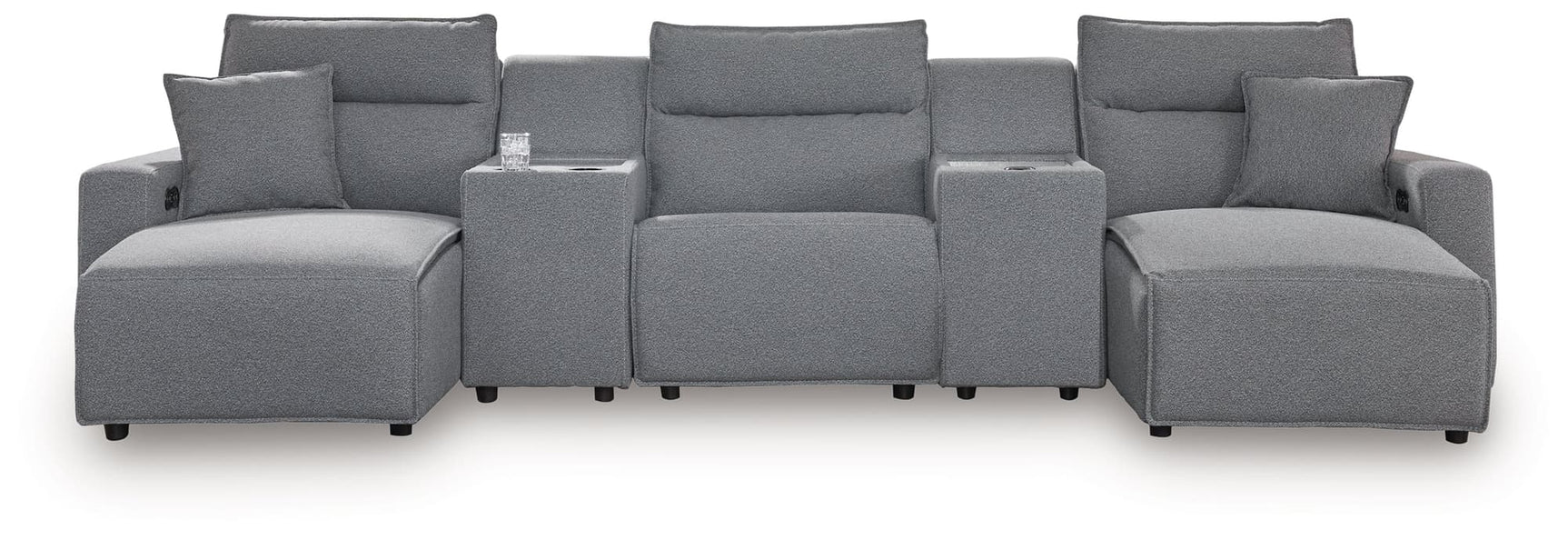 Modmax salt and pepper 5-piece power reclining sectional with chaise - front view