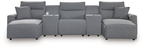 Modmax salt and pepper 5-piece power reclining sectional with chaise - front view