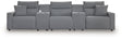 Modmax Salt and Pepper Next-Gen Nuvella™ 5-Piece Power Reclining Sectional front angle