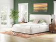 Brintstreet King Upholstered Bed front view showing beige fabric