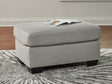 Greenbriar Smoke Velvet Ottoman front view