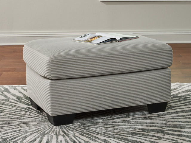Greenbriar Smoke Velvet Ottoman front view