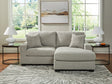 Greenbriar Smoke Velvet Sofa Chaise front view in smoke velvet upholstery