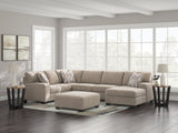 main view of Seyler Lane Hemp Chenille 3-Piece Sectional with Chaise sectional sofa
