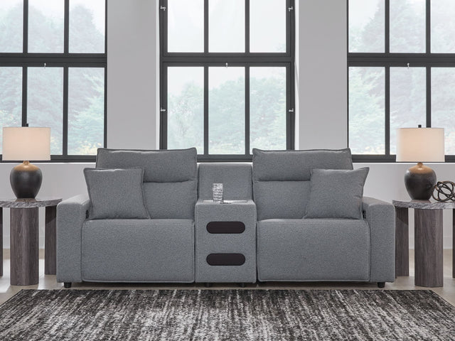 ModMax II Salt and Pepper 3-Piece Power Reclining Sectional front view