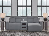 ModMax II 3-Piece Power Reclining Sectional in Salt and Pepper, front angle view