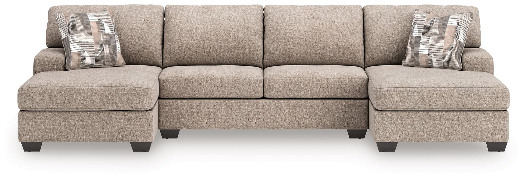 Main view of Seyler Lane Hemp Chenille 3-Piece Sectional with Double Chaise sofa
