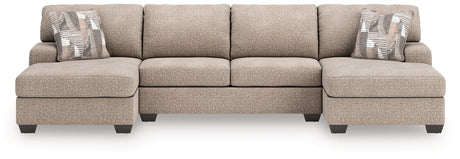 Main view of Seyler Lane Hemp Chenille 3-Piece Sectional with Double Chaise sofa