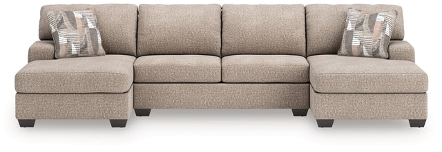 Main view of Seyler Lane Hemp Chenille 3-Piece Sectional with Double Chaise sofa