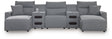 ModMax II Salt and Pepper 5-Piece Power Reclining Sectional with Chaise, front view