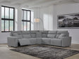 ModMax II Salt and Pepper 5-Piece Power Reclining Sectional front view