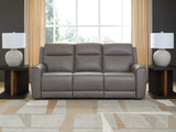5Z-Comfort Coin Leather Power Reclining Sofa front view