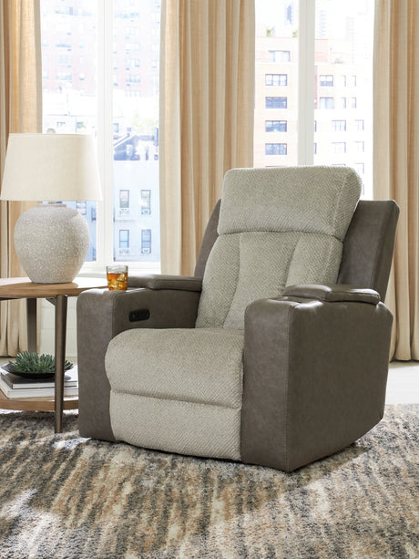 WhipLash Sisal Chenille Power Recliner main front view