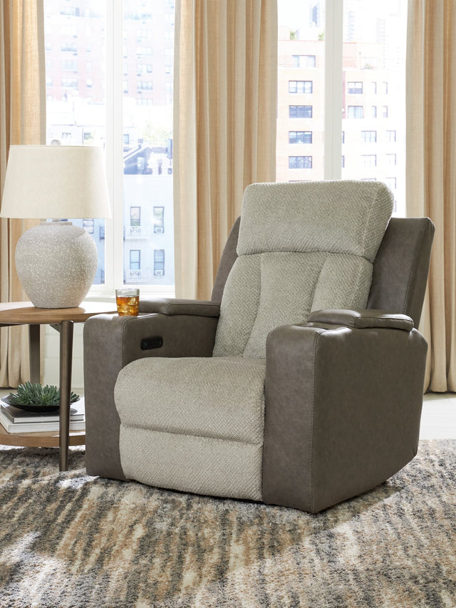 WhipLash Sisal Chenille Power Recliner main front view