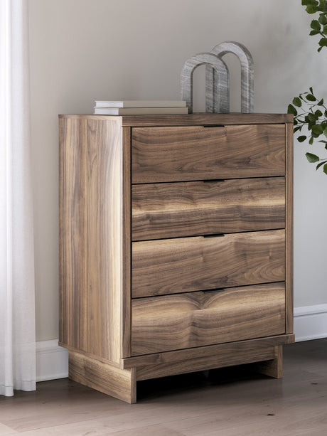 Chirason Brown Chest of Drawers front view showing drawers