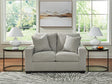 Greenbriar Smoke Velvet Loveseat front angle
