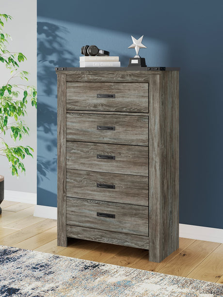 Frandern Gray Chest of Drawers front view